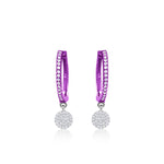 Groovy Purple Diamond Disc Charm Huggies