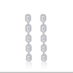 4.7 Carat LAB Grown Diamond Emerald Cut Drop Earrings