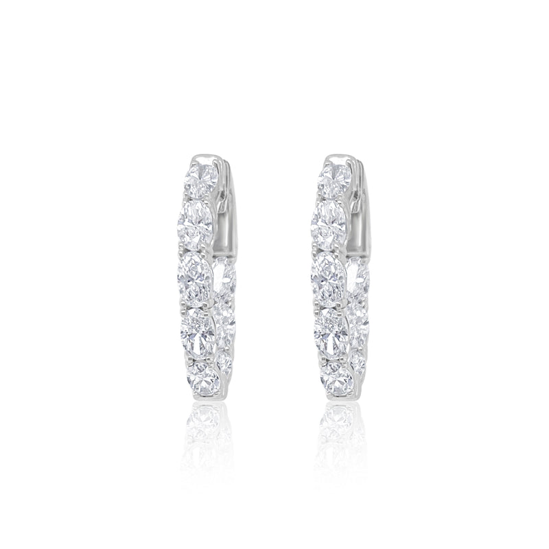 3 Carat LAB Grown Diamond Hoops Oval