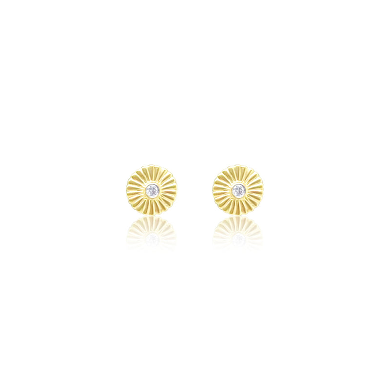 Diamond 14k gold Flower Stud