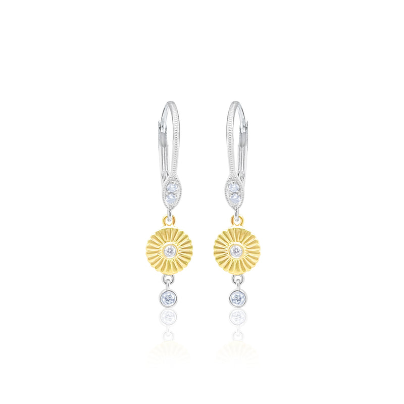 Diamond Flower Drop Earrings