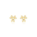 Yellow Gold Clover Diamond Studs