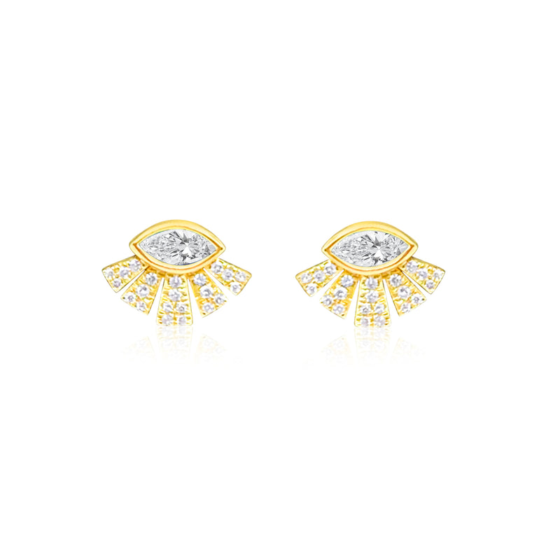 Western Eye White Topaz Stud