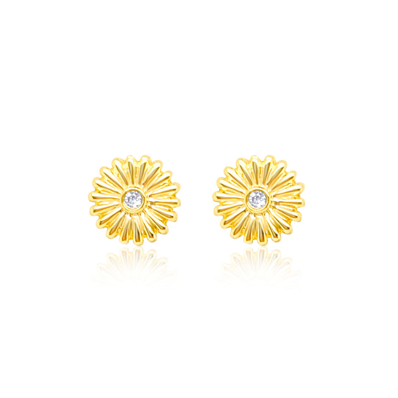 Yellow Gold Flower Studs