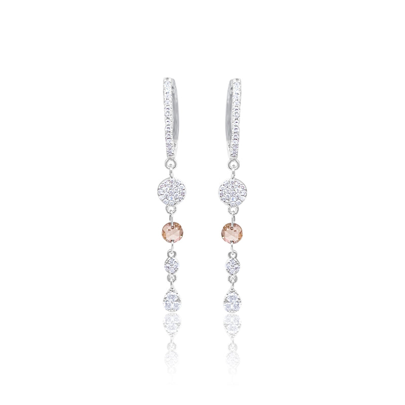 14kt White Gold Drilled Brown Diamond Earrings