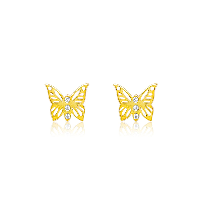 Yellow Gold Diamond Butterfly Studs *Boutique Exclusive*
