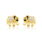 Elephant Black Diamond Stud Earrings 
