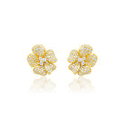 Diamond Pansy Flower Diamond Stud