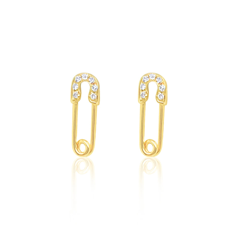 Paper Clip Diamond Stud Earrings- Online Exclusive