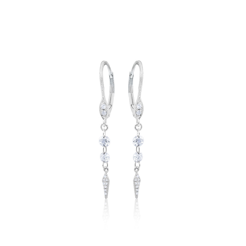 White Gold Diamond Dagger Earrings