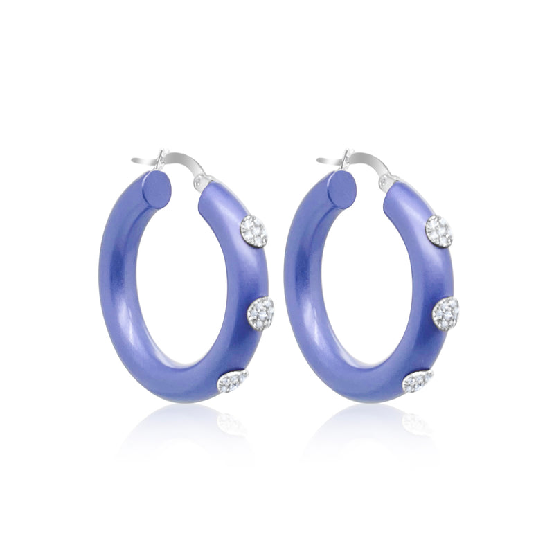 Ibiza After Dark Silver Hoops