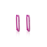 Electric Pink Rectangular Hoops