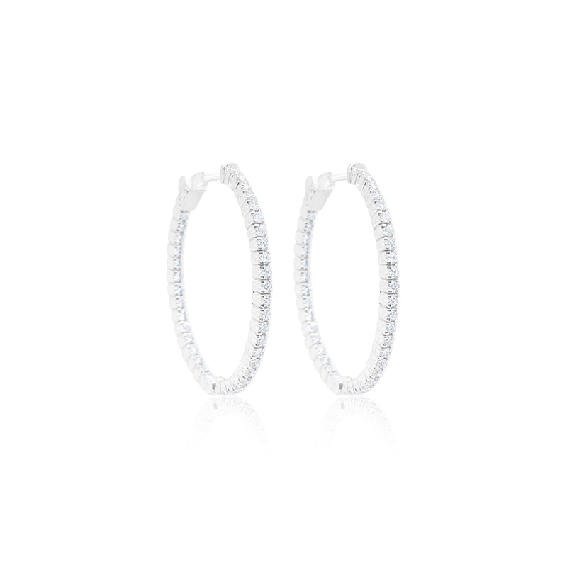 White Gold Diamond Hoops Online Exclusive