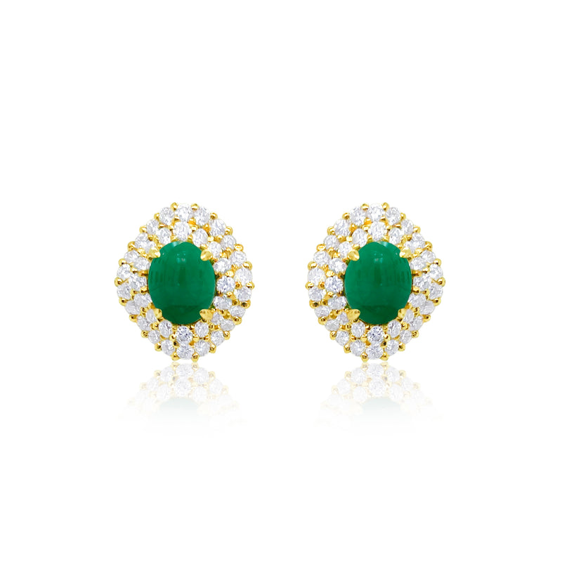 Emerald and Diamond Cocktail Earrings