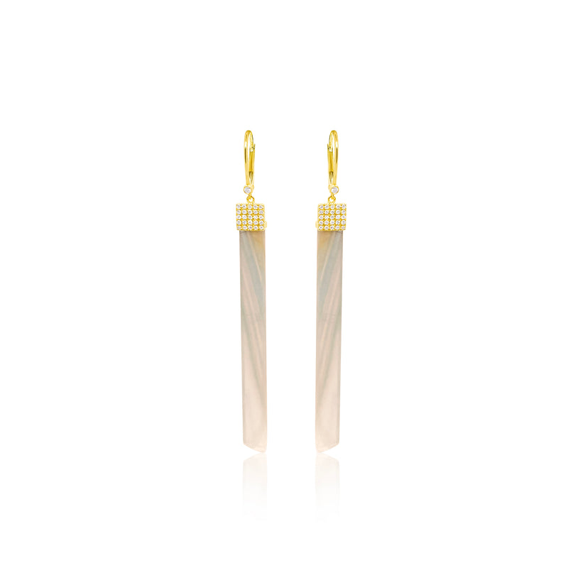 14kt Yellow Gold Aqua Drop Diamond Earrings