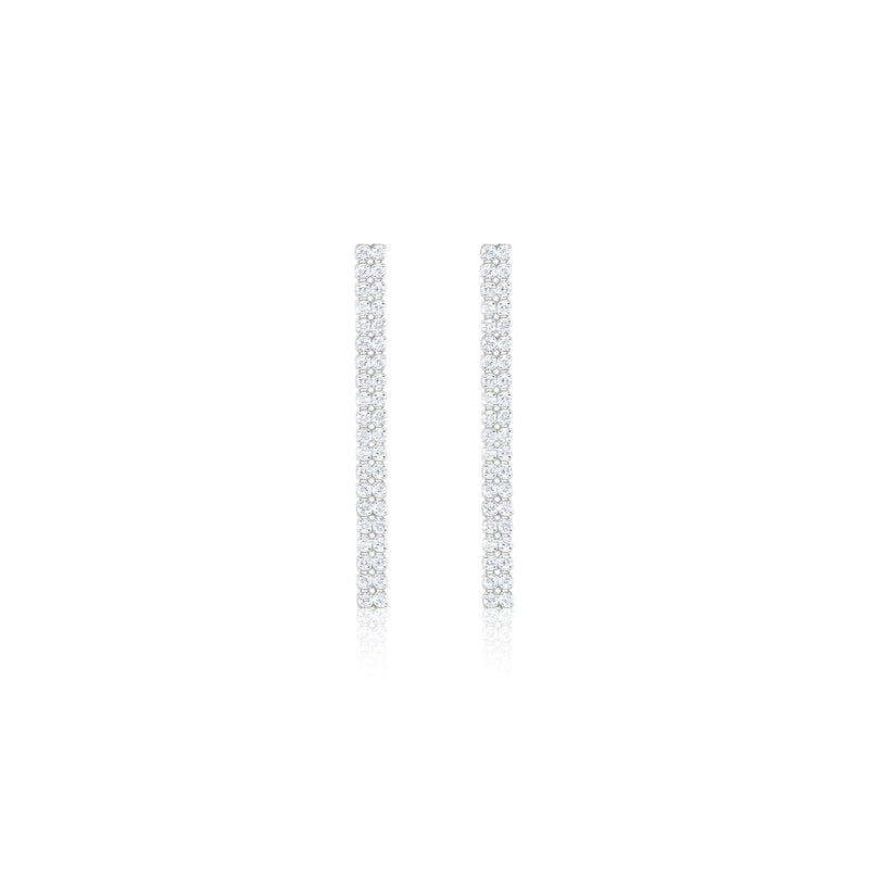 14kt White Gold Drop Stud Diamond Earrings