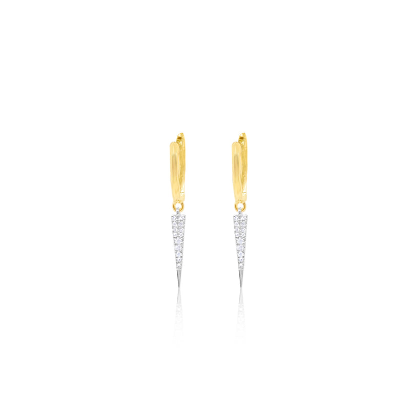 14 Kt Yellow Gold Diamond Huggies