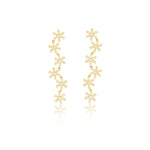 Diamond Flower Drop Earrings