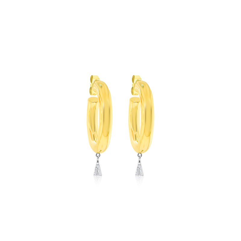 14kt Yellow Gold Statement Diamond Earrings