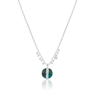 Diamond and Turquoise Ball Necklace