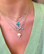 Yellow Gold Turquoise Diamond Necklace