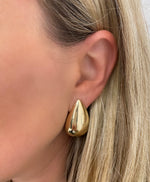 Puffy Teardrop Earrings Gold Plated