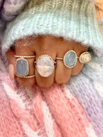 Statement Moonstone and Diamond Ring