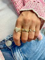 white gold and diamond moon and star ring