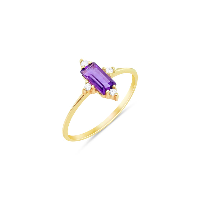 Amethyst and Diamond Ring