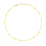 Neon Yellow Enamel Spot and Gold Plated Layering Chain