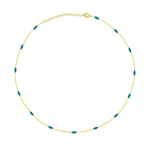 Turquoise Enamel Spot and Gold Plated Layering Chain