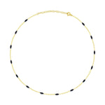 Black Enamel Spot and Gold Plated Layering Chain