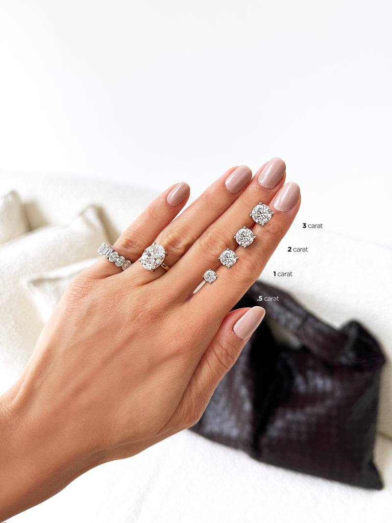 Studs Earrings | Round Cut 0.50ct LAB Diamond