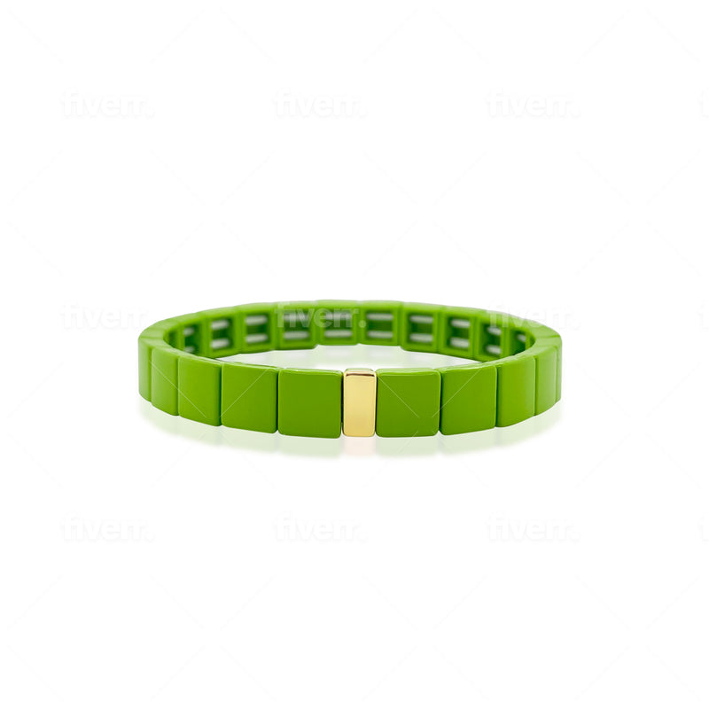 Stretchy Lime Green Beach Bracelet
