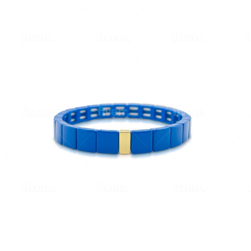 Stretchy University Blue Beach Bracelet
