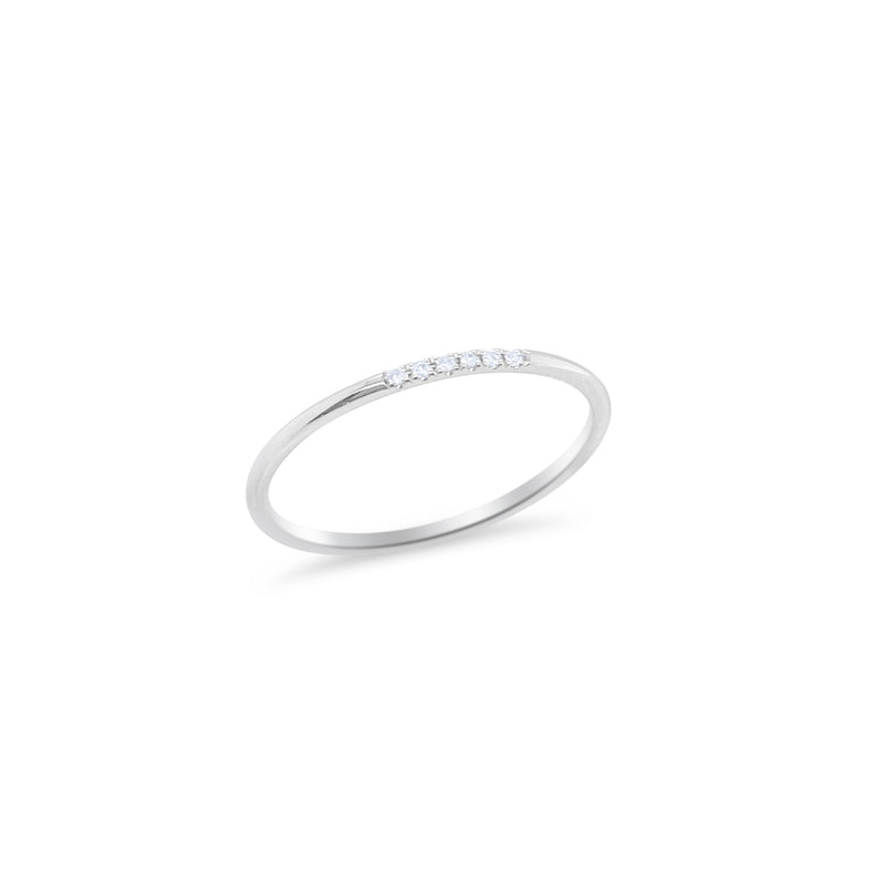 Dainty White Gold Diamond Ring