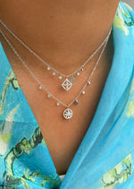 White Gold Delicate Baguette Diamond Necklace- ONLINE EXLUSIVE