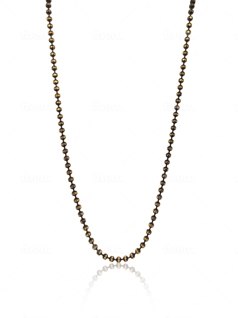 Pyrite Bead and Metal Chain