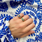 Antique Turquoise and Pearl Ring- Online Exclusive