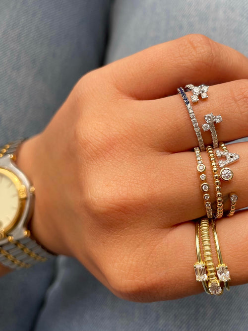 Dainty Yellow Gold and Diamond Ring