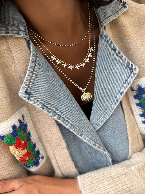 Marquise Station Lab Spot Necklace