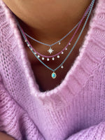 Jean Blue Silver and Gold  Starburst Necklace