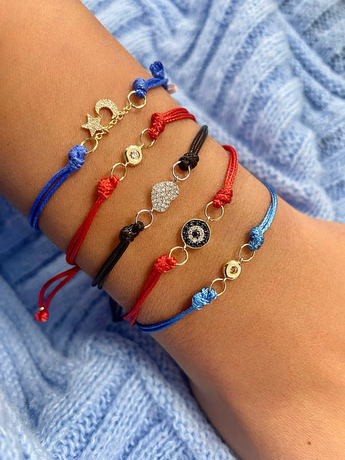 Blue Cord Moon and Star Bracelet (ONLINE EXCLUSIVE)