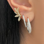 Yellow Gold Diamond Leaf Studs ONLINE EXCLUSIVE