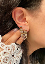 Double Piercing Diamond Baguette and Chain Earring ONLINE EXCLUSIVE