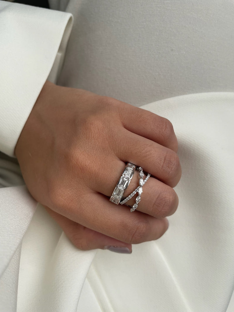 3.5 Carat LAB Grown Diamond Crossed Ring