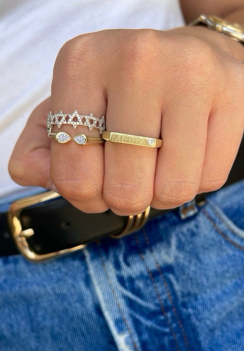 Yellow Gold Open Diamond Cluster Ring