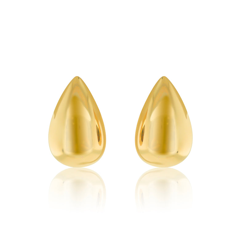 Puffy Teardrop Earrings Gold Plated