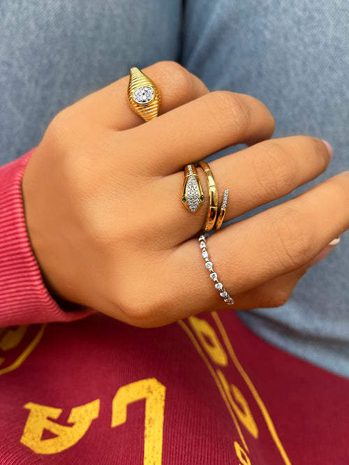 Oval Cut Signet Textured Ring ONLINE EXCLUSIVE