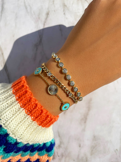 Yellow Gold Bezel Set Tennis Bracelet- ONLINE EXCLUSIVE